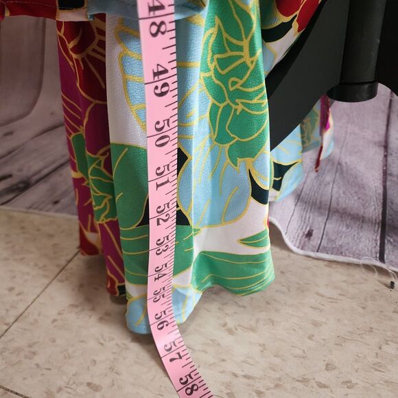 Boohoo Maxi Dress Womens 4 Floral Printed Ruffle Tiered Cut Out Dress Festival - Picture 8 of 16